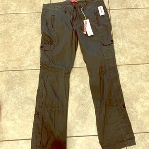 UNIONBAY army green studded cargo pants Sz15 NWT